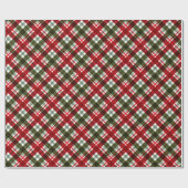 Rustieke Kerst/Vakantie Rood & Groen Tartan Cadeaupapier (Vlak)