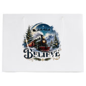 Rustieke Kerst Vintage Kerstcadeautas Ontwerp Groot Cadeauzakje (Voorkant)