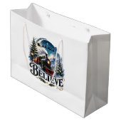 Rustieke Kerst Vintage Kerstcadeautas Ontwerp Groot Cadeauzakje (Voorkant Gekanteld)