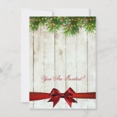 Rustieke Kerst Vrijgezellenfeest Tree & Ribbon Kaart (Achterkant)