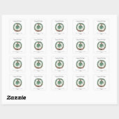 Rustieke Kerst Watercolor Krans Mistletoe Vierkante Sticker (Vel)
