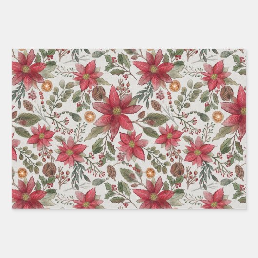 Rustieke kerst Waterverf Inpakpapier Vel (Voorkant 3)