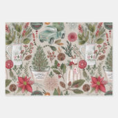 Rustieke kerst Waterverf Inpakpapier Vel (Voorkant 2)