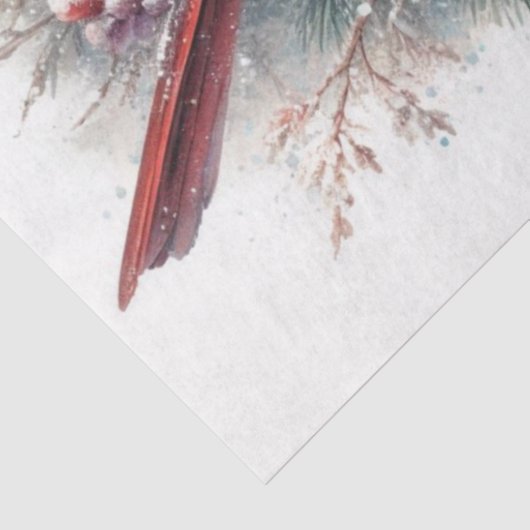 Rustieke Kerst Waterverf Kardinalen Decoupage Tissuepapier (Detail)