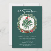 Rustieke Kerst Waterverf Krans Mistletoe Kaart (Voorkant)