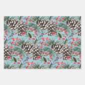 Rustieke Kerst Waterverf Pinecones & Berries Inpakpapier Vel (Voorkant 2)
