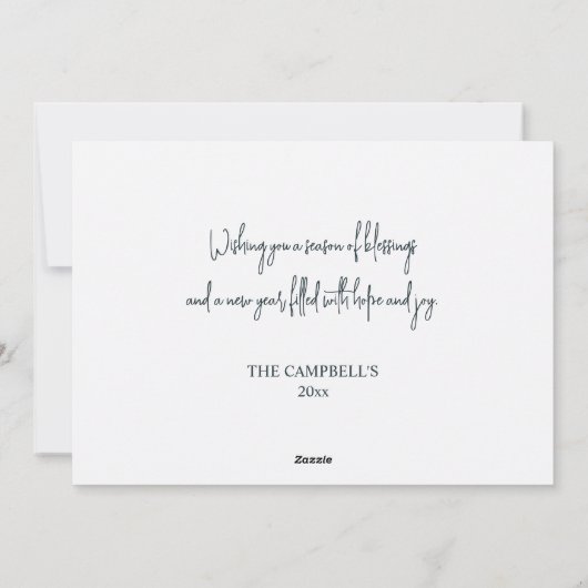 Rustieke Kerst Waterverf Woodland Cabin Feestdagenkaart (Achterkant)