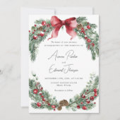 Rustieke Kerst Winter Greenery Wedding Kaart (Voorkant)
