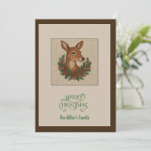 Rustieke Kerst Winter Herten met Krans Feestdagenkaart (Staand voorkant)