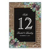 Rustieke Kerst Winter Trouwtafel Nummers Kaart (Voorkant)