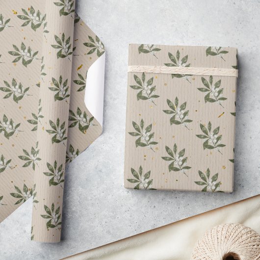  rustieke Kerst Witte Berry Cadeaupapier