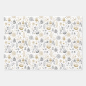 Rustieke Kerst Wrapping Papier Blad Set van 3 Inpakpapier Vel (Voorkant)