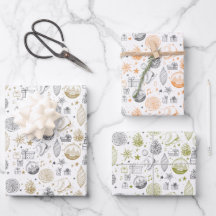 Rustieke Kerst Wrapping Papier Blad Set van 3
