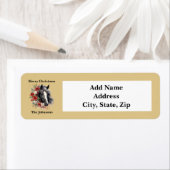 Rustieke Kerst Zwarte Paard Bruine Krans Etiket (Insitu)