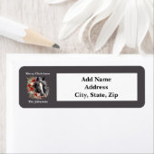 Rustieke Kerst Zwarte Paard Rode Krans Etiket (Insitu)