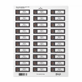 Rustieke Kerst Zwarte Paard Rode Krans Etiket (Full Sheet)