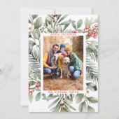 Rustieke Kerstbessen Groet Foto Feestdagenkaart (Voorkant)