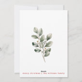 Rustieke Kerstbessen Groet Foto Feestdagenkaart (Achterkant)
