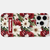  rustieke kerstbloemen bladeren patroon Case-Mate iPhone case (Achterkant (horizontaal))