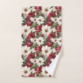  rustieke kerstbloemen bladeren Pattern Bad Handdoek (Handdoek)