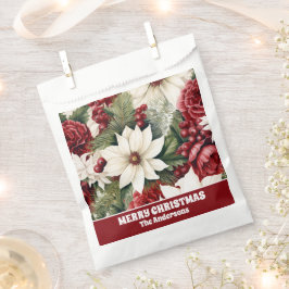  rustieke kerstbloemen bladeren Pattern Bedankzakje