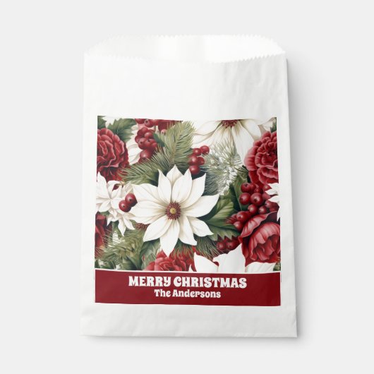  rustieke kerstbloemen bladeren Pattern Bedankzakje (Voorkant)