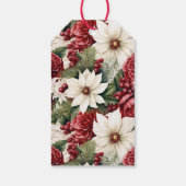 rustieke kerstbloemen bladeren Pattern Cadeaulabel (Achterkant)