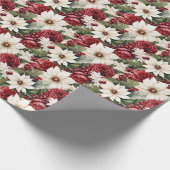  rustieke kerstbloemen bladeren Pattern Cadeaupapier (Hoek)