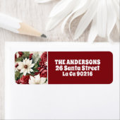  rustieke kerstbloemen bladeren Pattern Etiket (Insitu)