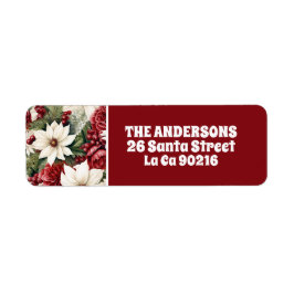  rustieke kerstbloemen bladeren Pattern Etiket