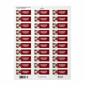  rustieke kerstbloemen bladeren Pattern Etiket (Full Sheet)