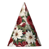  rustieke kerstbloemen bladeren Pattern Feesthoedjes (Achterkant)