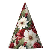 rustieke kerstbloemen bladeren Pattern Feesthoedjes (Voorkant)