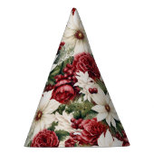  rustieke kerstbloemen bladeren Pattern Feesthoedjes (Rechts)