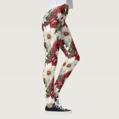  rustieke kerstbloemen bladeren Pattern Leggings (Rechts)