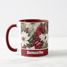  rustieke kerstbloemen bladeren Pattern