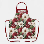  rustieke kerstbloemen bladeren Pattern Schort (Voorkant)