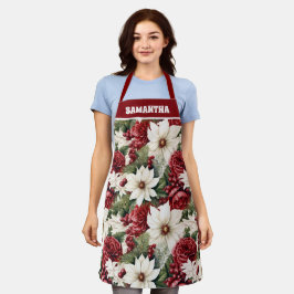  rustieke kerstbloemen bladeren Pattern Schort