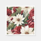  rustieke kerstbloemen bladeren Pattern Servet (Voorkant)