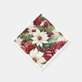  rustieke kerstbloemen bladeren Pattern Servet (Hoek)