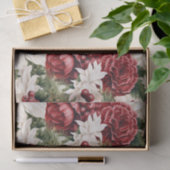  rustieke kerstbloemen bladeren Pattern Tissuepapier (Geschenk)