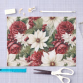  rustieke kerstbloemen bladeren Pattern Tissuepapier (Craft)