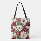  rustieke kerstbloemen bladeren Pattern Tote Bag (Achterkant)