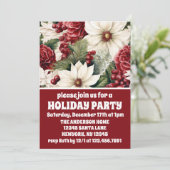  rustieke kerstbloemen vakantie partij kaart (Staand voorkant)