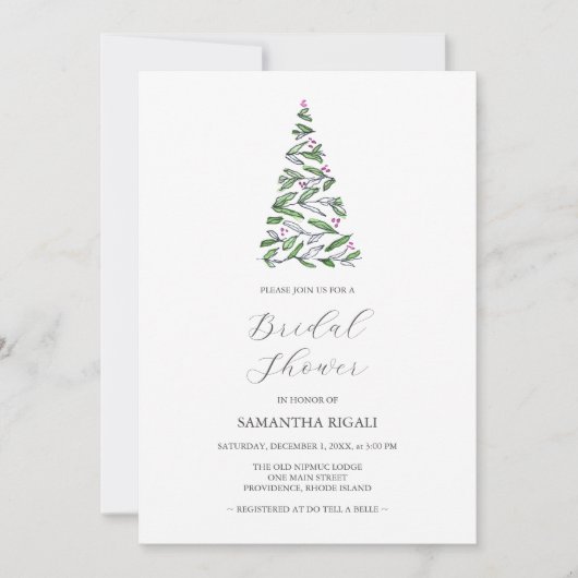 Rustieke Kerstbomen Bruidsmeisjesshower Kaart (Voorkant)