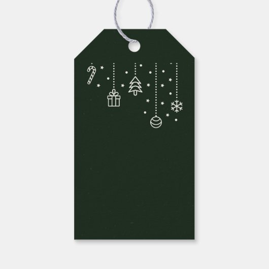 Rustieke kerstbomen cadeaulabel (Achterkant)