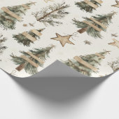 Rustieke kerstbomen cadeaupapier (Hoek)