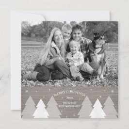 Rustieke kerstbomen Fotokaart Feestdagenkaart