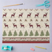 Rustieke kerstbomen Herten Buffalo Plaid W Wood Tissuepapier (Craft)