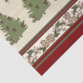 Rustieke kerstbomen Herten Buffalo Plaid W Wood Tissuepapier (Detail)